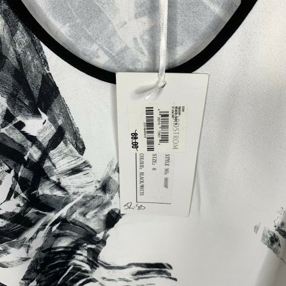 NWT Glove Womens 6P Petite Black/White Sleeveless Dress - Picture 3 of 5